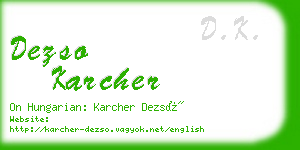 dezso karcher business card